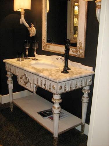 The Cabinet under the sink with a hull made of solid wood and decorative gilding Bagno 4, Arcari