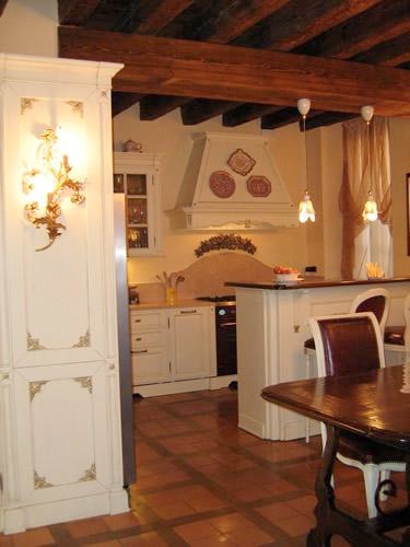 Kitchen with wooden case and marble top Florence 2, Arcari