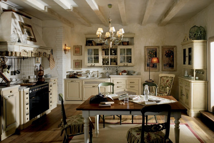Kitchen with enclosure made of wood and marble Melograno 1, Arcari