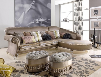 Corner sofa on figured legs, Penisola Cloud - Morello Gianpaolo