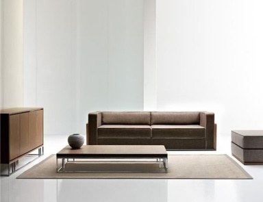 Daybed with frame in wood and metal and upholstery of textile fabric Woody, Rattan Wood