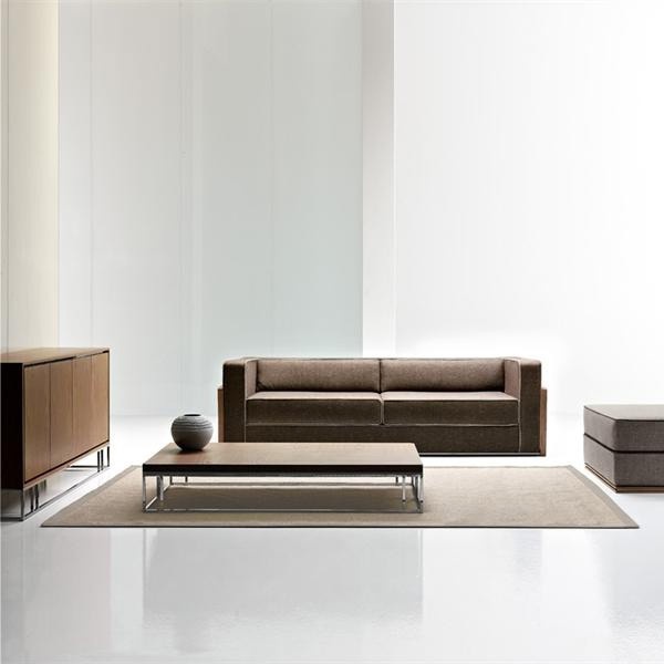 Daybed with frame in wood and metal and upholstery of textile fabric Woody, Rattan Wood