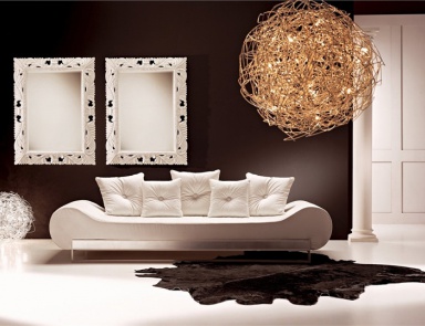 Romance wall mirror, Rattan Wood