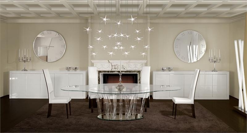 Dining table with enclosure made of glass Bamboo Shaped, Reflex Angelo