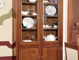 Sideboard with frame in solid cherry doors and glass D514, Moletta Mobili