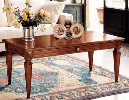 Coffee table with a body made from solid cherry and the metal fittings D533, Moletta Mobili