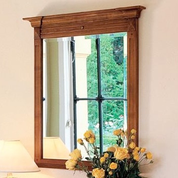 Hinged mirror with frame in solid cherry D544, Moletta Mobili