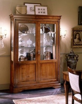 Sideboard in solid wood doors and glass F410, Moletta Mobili