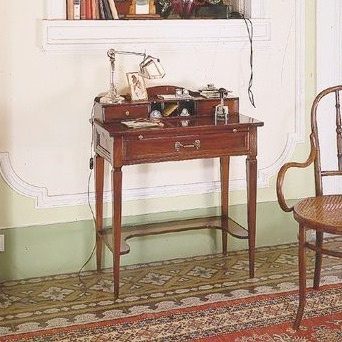 Desk with frame of solid Italian walnut and bronze fittings G106, Moletta Mobili
