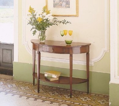 Console with frame of solid Italian walnut and fittings of bronze G109, Moletta Mobili