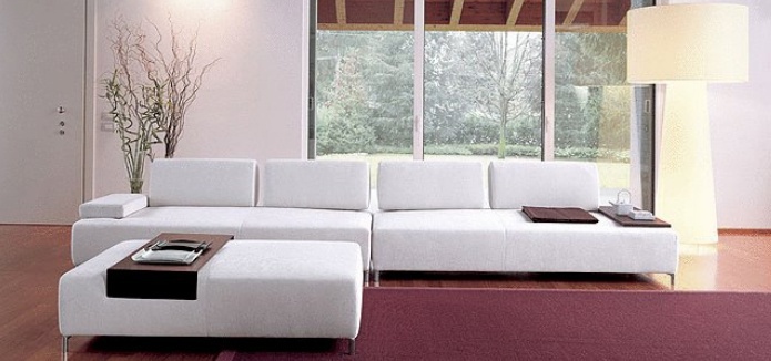 Stool on chrome legs upholstered in fabric Tolomeo, Bonaldo