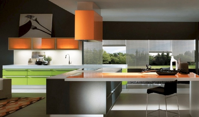 Kitchen with a facade made of MDF and glass Mood Ecleticklook Cool, Bontempi Casa