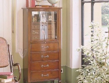 Dresser with frames made of solid Italian walnut and doors of crystal glass G116, Moletta Mobili