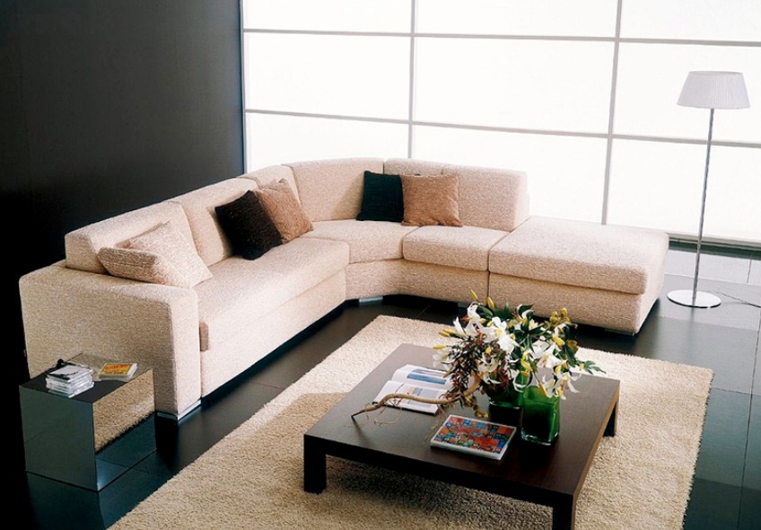 Sofa bed modular frame made of massive fir wood upholstered in leather or fabric Palmasera, Bontempi Casa