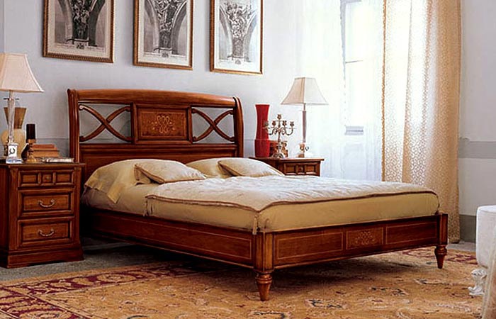 Double bed with high headboard, Alf