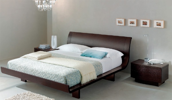 Double bed made of solid wood, Alf