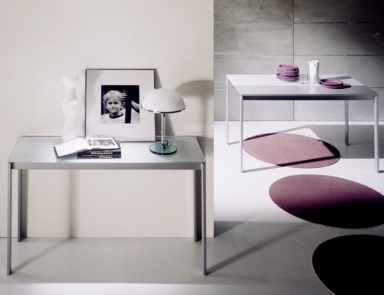 Dining table sliding on a frame of metal Slim, Bontempi Casa