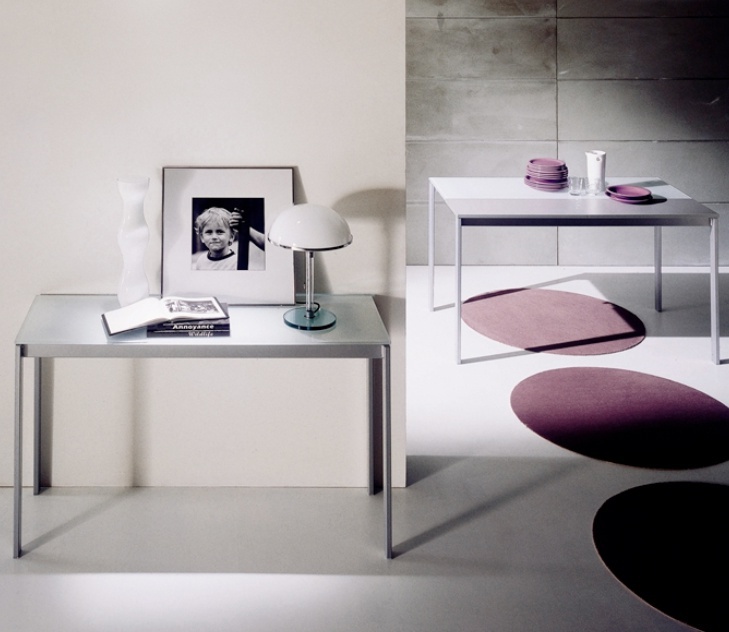 Dining table sliding on a frame of metal Slim, Bontempi Casa