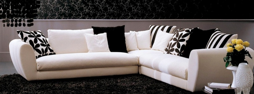 Corner sofa upholstered in leather or fabric Taylor, Bontempi Casa