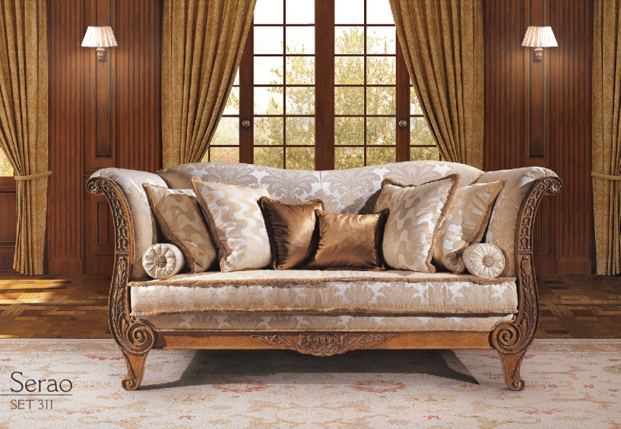 Two seater sofa with high back Serao, Angelo Cappellini