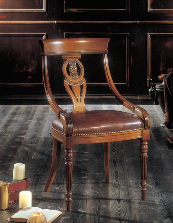 Chair leather upholstered Queen, Bianchini