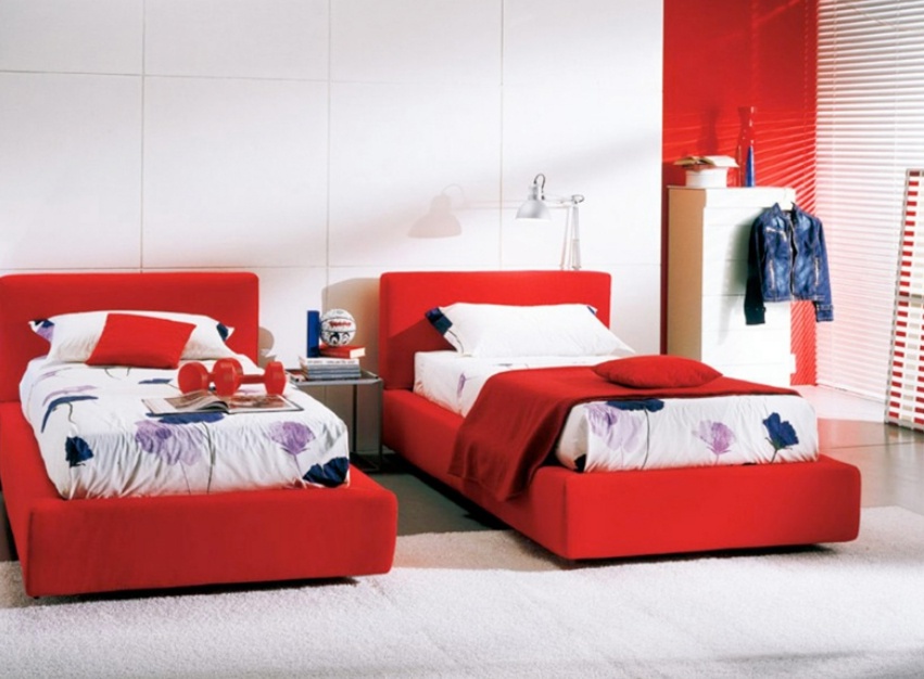 Single bed with upholstered fabric podium Yasmin, Bontempi Casa