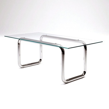 Dining table Glass Table with Pipe Legs, Living 