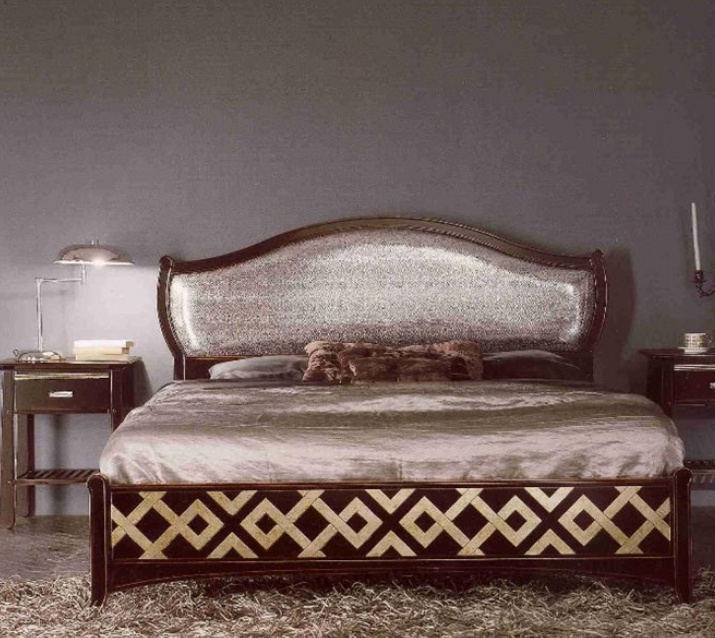 Bedroom on a frame of solid wood upholstered leather 590BS / 564BS, BTC