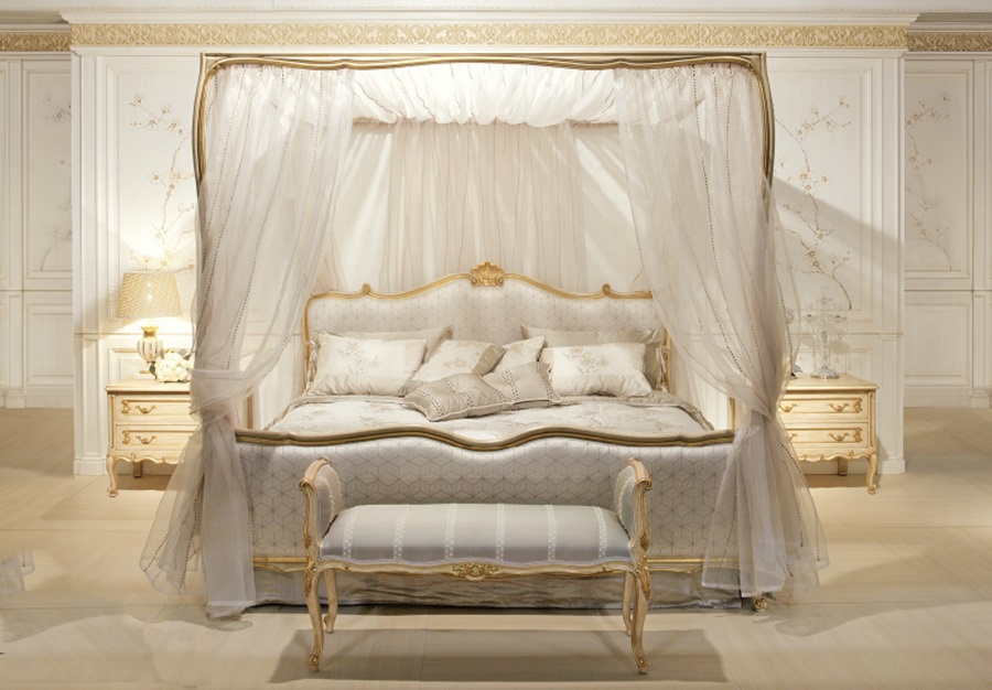 Double bed with canopy Strauss, Angelo Cappellini