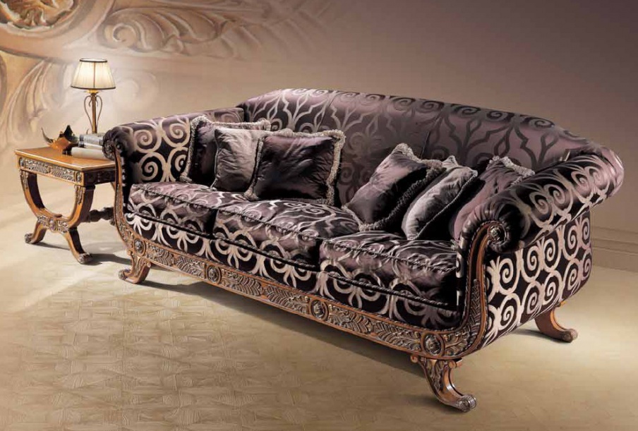 Three seater sofa with curved backrest, Angelo Cappellini