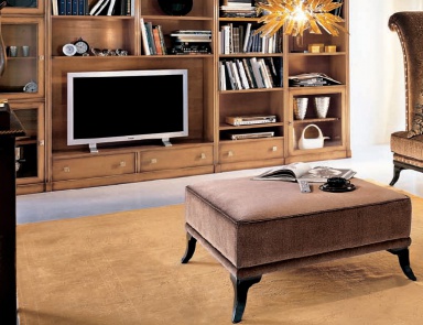 Pouf with fabric upholstery C664, Bizzotto