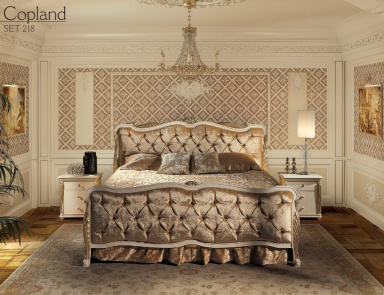 Double bed with shaped headboard Copland, Angelo Cappellini