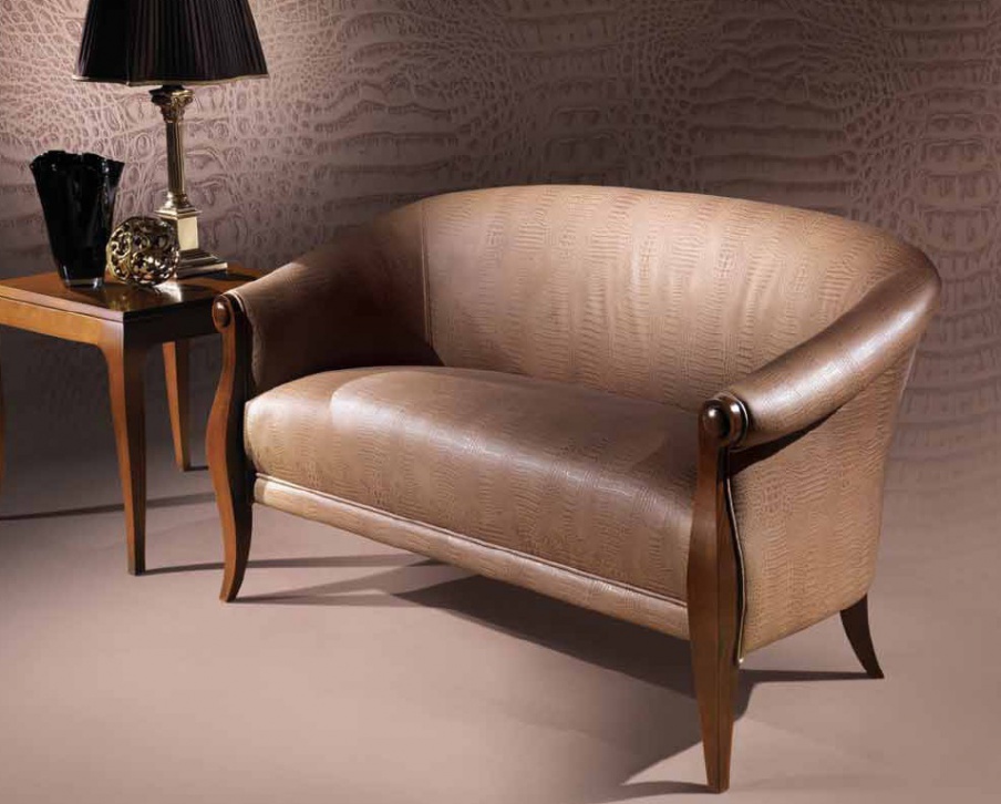 Sofa in leather upholstery, Angelo Cappellini