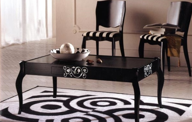 A coffee table on a frame of solid wood 721/G, BTC