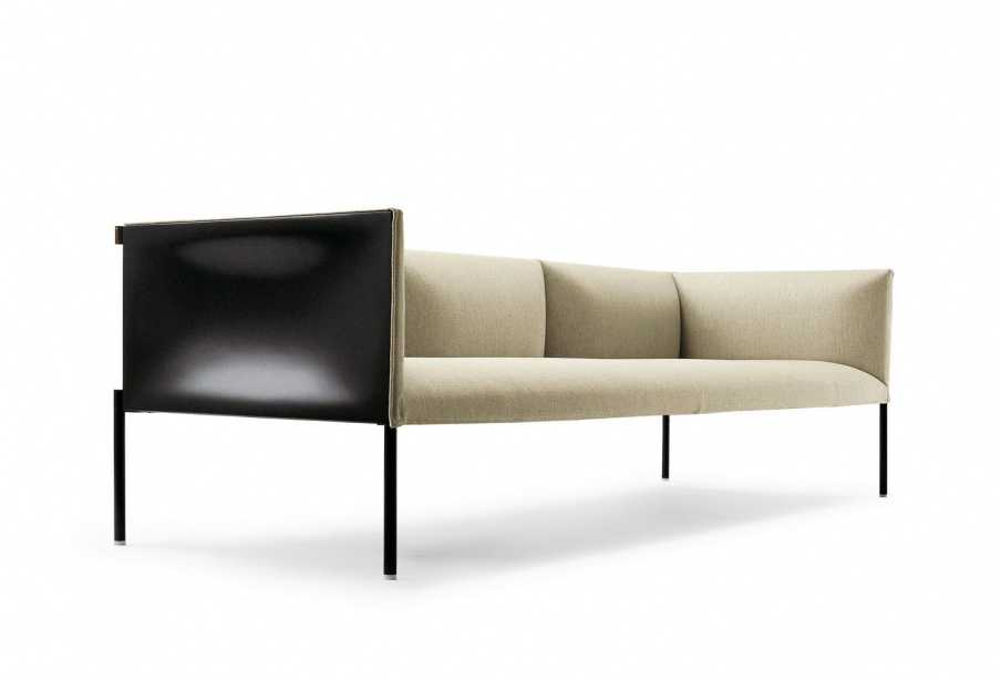 Sofa upholstered in leather or fabric Hollow, B&B Italia