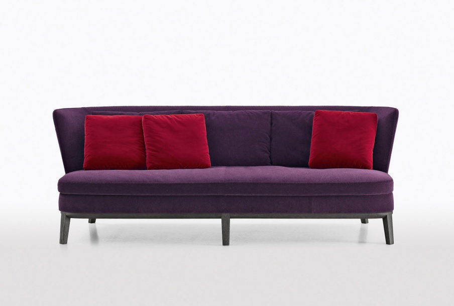 The sofa on the frame of metal upholstered in leather or fabric Febo, B&B Italia