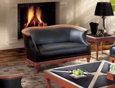 Two seater sofa with high back De Amicis, Angelo Cappellini