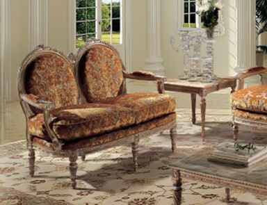 Double sofa on figured legs Leopardi, Angelo Cappellini