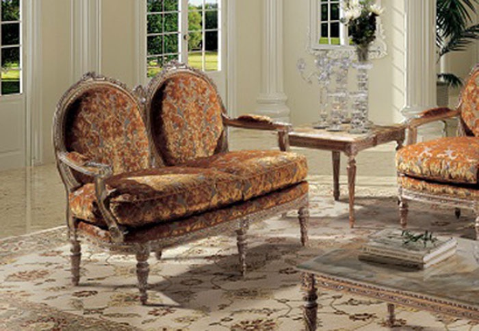 Double sofa on figured legs Leopardi, Angelo Cappellini