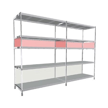 Bookcase with frame in extruded aluminium and metal shelves SEC, Alias