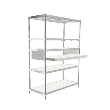 Bookcase with frame in extruded aluminium and metal shelves SEC, Alias