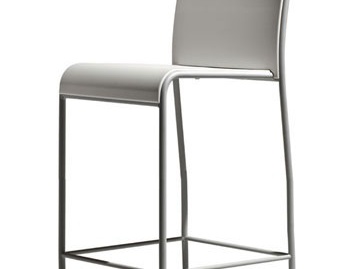 Bar stool with seat and back made of polypropylene and a frame made of metal Alin, Accademia