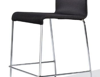 Chair with frame of chromed steel and the upholstery of textile fabric, Eva, Accademia