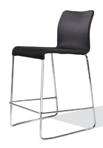 Chair with frame of chromed steel and the upholstery of textile fabric, Eva, Accademia