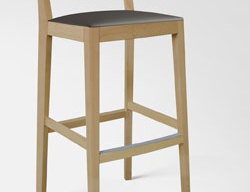 Bar stool with frame in solid wood, Scarlet, Accademia