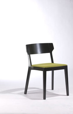 Chair with wooden frame and backrest made of beech wood, Scarlet, Accademia