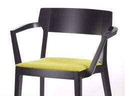 Chair with wooden frame and backrest made of beech wood, Scarlet, Accademia