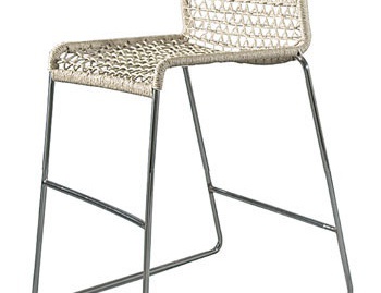 Bar chair with stainless steel frame and seat in PVC or textile Vela, Accademia