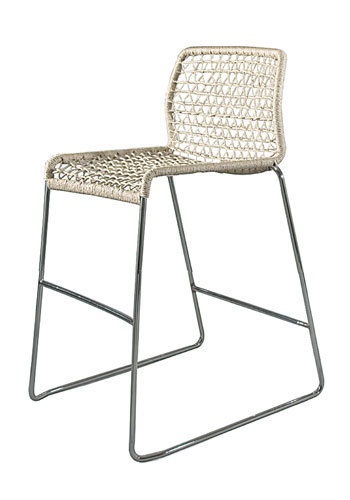 Bar chair with stainless steel frame and seat in PVC or textile Vela, Accademia