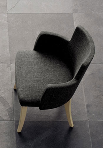 Chair with their legs in beech and upholstery of textile fabric or leather is turne, Accademia